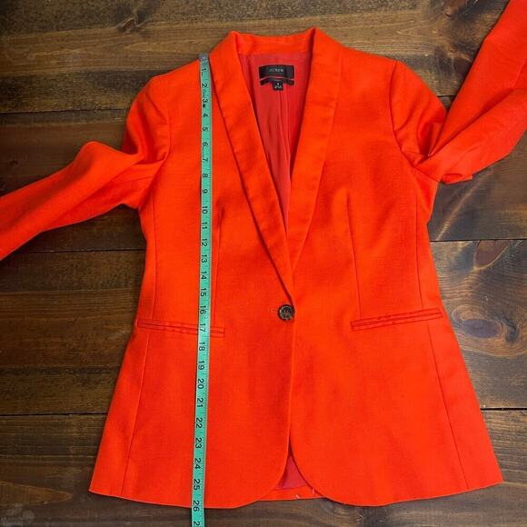 J. CREW Parke Blazer Linen Blend Brilliant Sunset Red Orange H9710 Women's 4 - Picture 13 of 13
